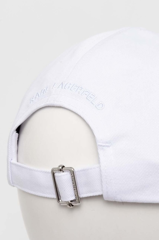 Bavlněná baseballová čepice Karl Lagerfeld 245W3418 bílá AW24