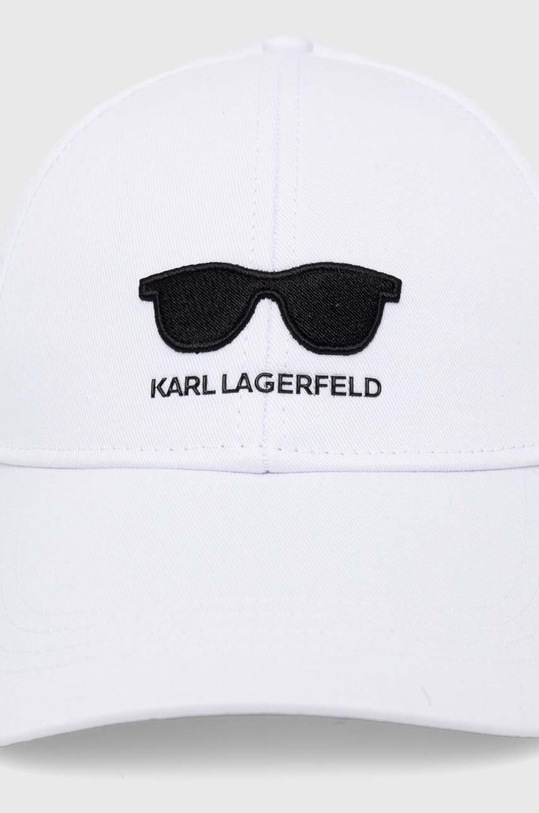 Bavlněná baseballová čepice Karl Lagerfeld bílá 245W3418