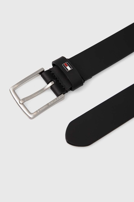 Дитячий шкіряний ремінь Tommy Hilfiger AU0AU01920 чорний AW24