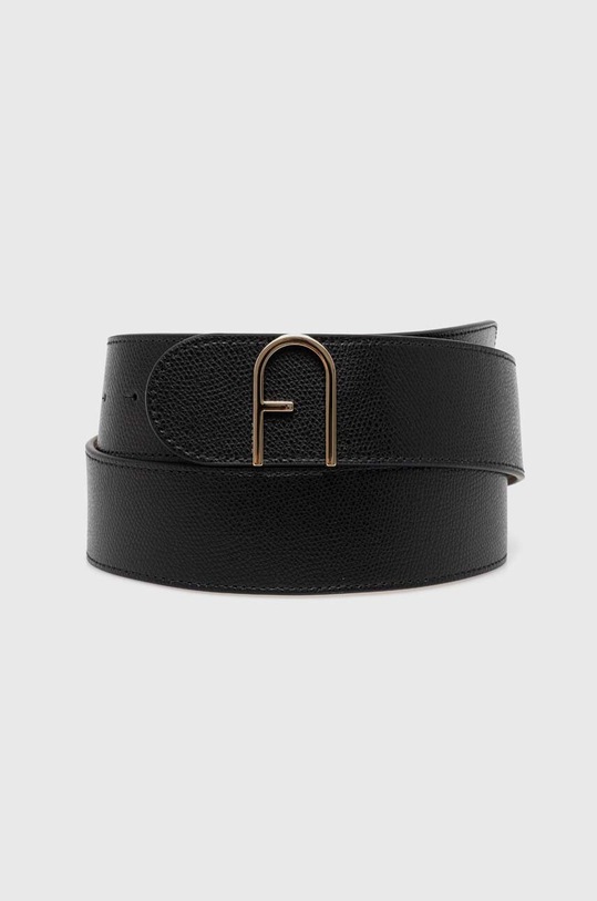Двосторонній шкіряний ремінь Furla чорний WC00048.ARE000.BBR00