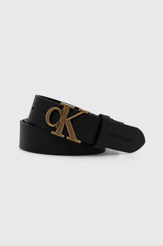 Kožený pásek Calvin Klein Jeans černá K60K612377