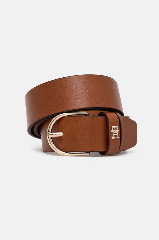Tommy Hilfiger pasek skórzany brązowy AW0AW16352