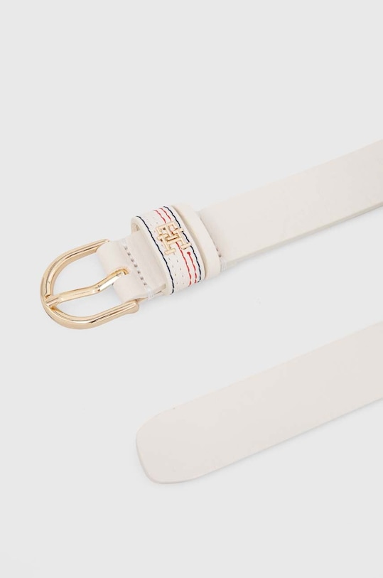 Kožený pásek Tommy Hilfiger AW0AW16355 bílá AW24