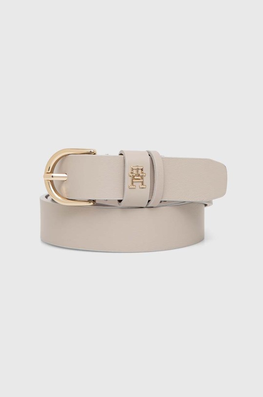 Tommy Hilfiger pasek skórzany beżowy AW0AW16798