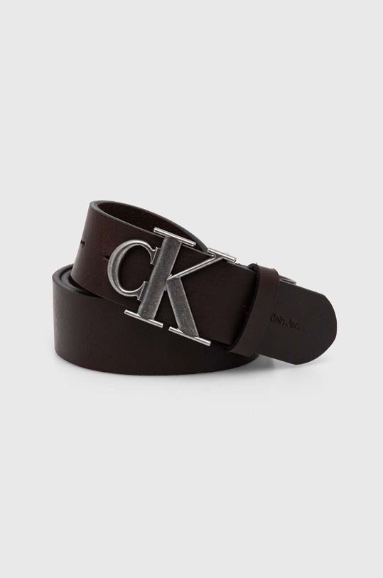Calvin Klein Jeans pasek skórzany brązowy K50K512067