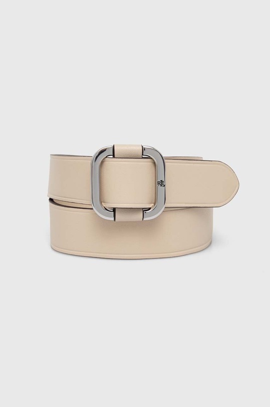 Kožený pásek Lauren Ralph Lauren béžová 412912022