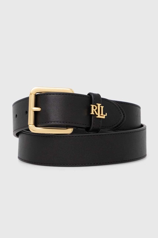 Lauren Ralph Lauren pasek skórzany czarny 412942212