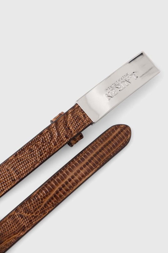 Lauren Ralph Lauren pasek skórzany 412942223 beżowy AW24