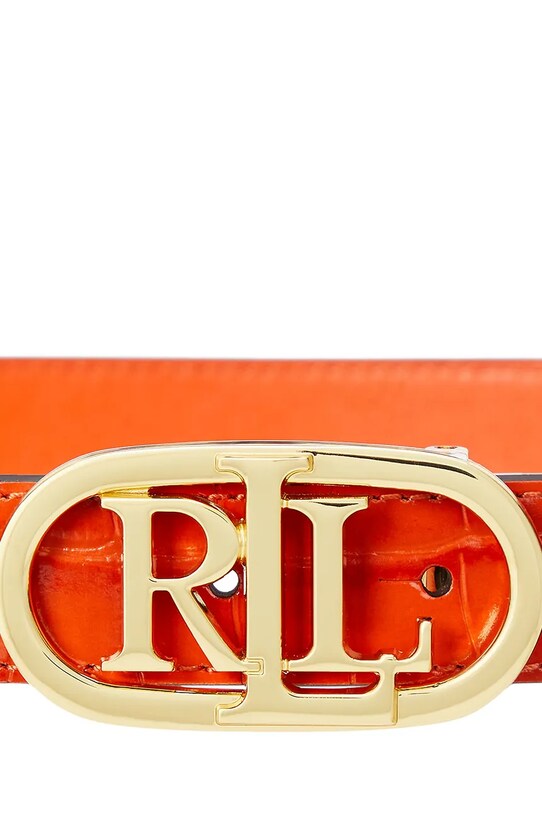 Doplnky Obojstranný kožený opasok Lauren Ralph Lauren 412942269 oranžová
