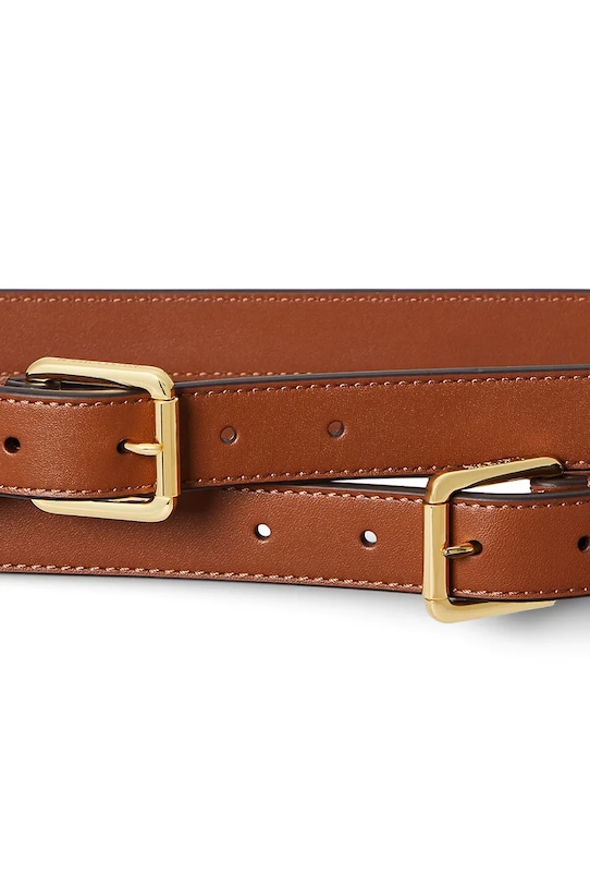 Lauren Ralph Lauren pasek skórzany 412936524 brązowy AW25
