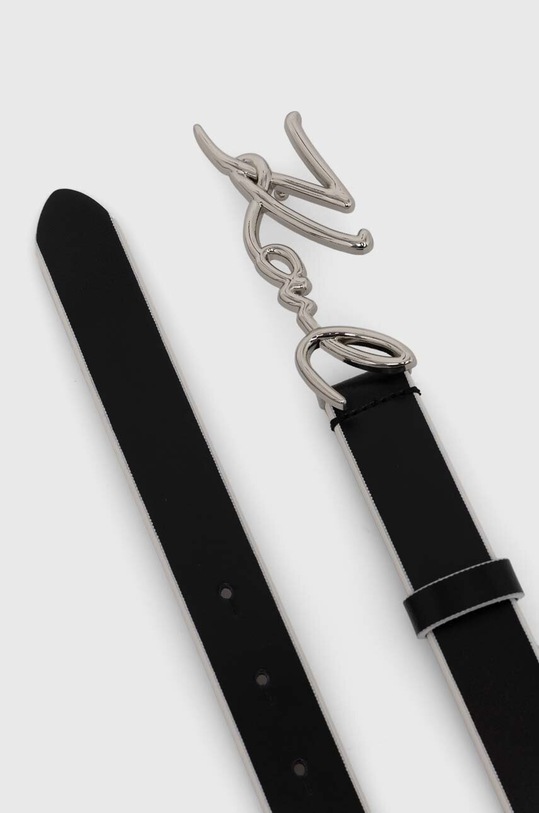 Kožený pásek Karl Lagerfeld 245W3105 černá AW24