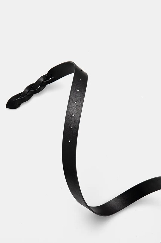 Kožený pásek Weekend Max Mara 2425506025600 černá AW24