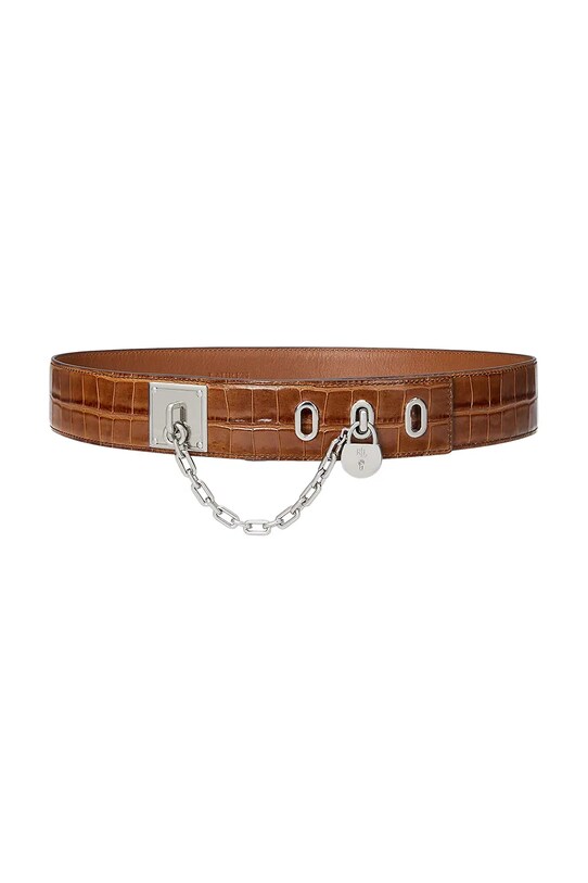Шкіряний ремінь Lauren Ralph Lauren коричневий 412945226