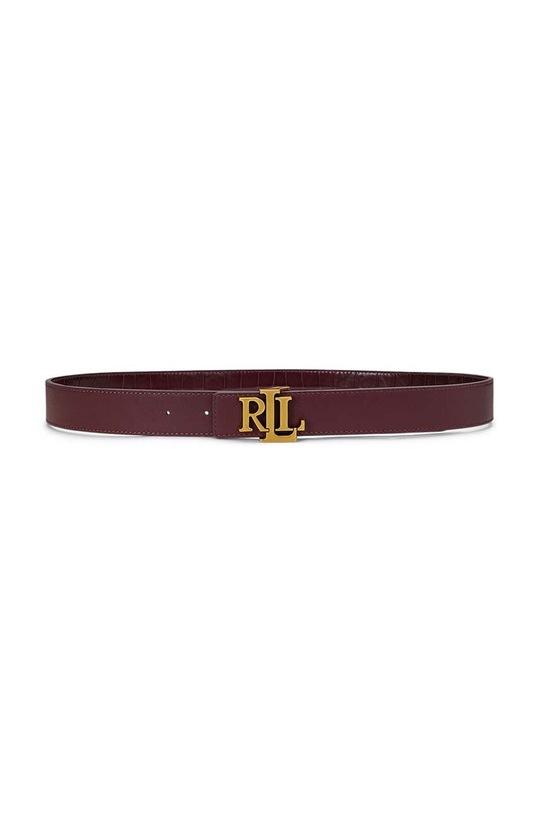 Kožený pásek Lauren Ralph Lauren 412951446 burgundské AW24