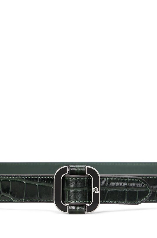 Шкіряний ремінь Lauren Ralph Lauren 412951451 зелений AW24
