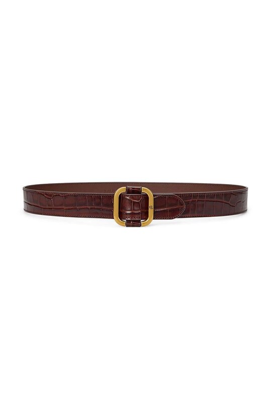 Δερμάτινη ζώνη Lauren Ralph Lauren καφέ 412951452