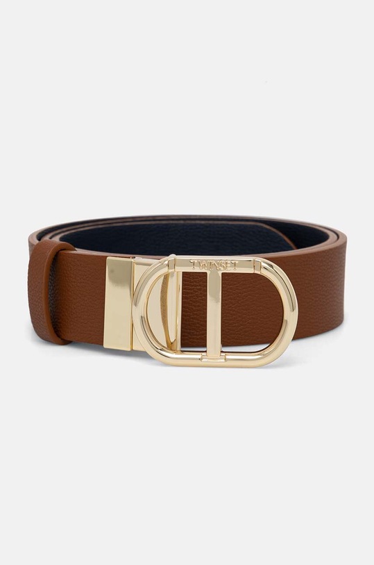 Pásek Twinset imitace kůže hnědá 242TO5230