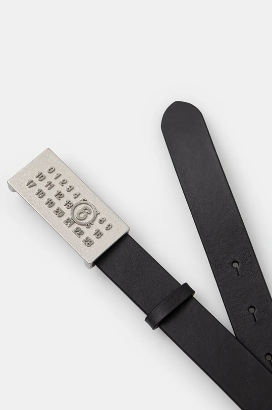 MM6 Maison Margiela curea de piele SA6TP0010.P7179 negru AW24