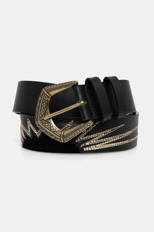 Kožený opasok Pepe Jeans LINDSAY BELT Planet friendly čierna PL020855