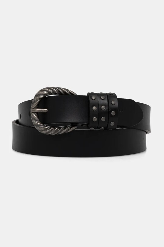 Шкіряний ремінь Pepe Jeans HALSEY BELT Planet friendly чорний PL020856