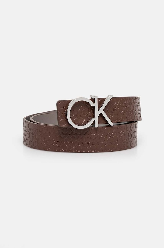 Calvin Klein pasek skórzany dwustronny brązowy K60K612397