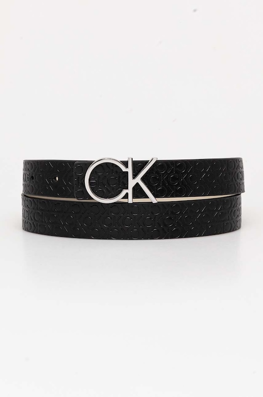 Calvin Klein pasek skórzany dwustronny czarny K60K612397