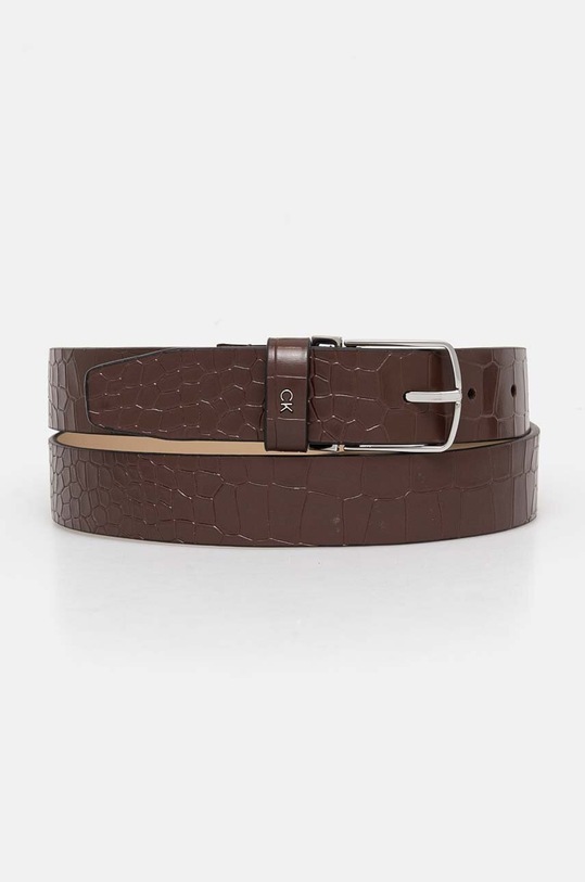 Kožený pásek Calvin Klein hnědá K60K612670