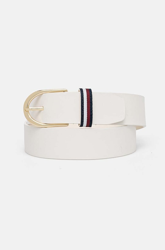 Tommy Hilfiger pasek skórzany biały AW0AW16596