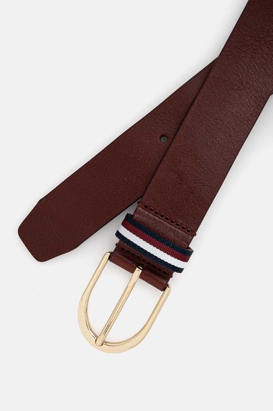 Tommy Hilfiger pasek skórzany AW0AW16596 bordowy AW24