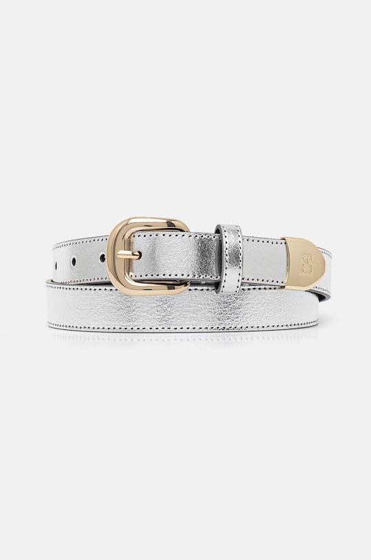 Шкіряний ремінь Tommy Hilfiger срібний AW0AW16597