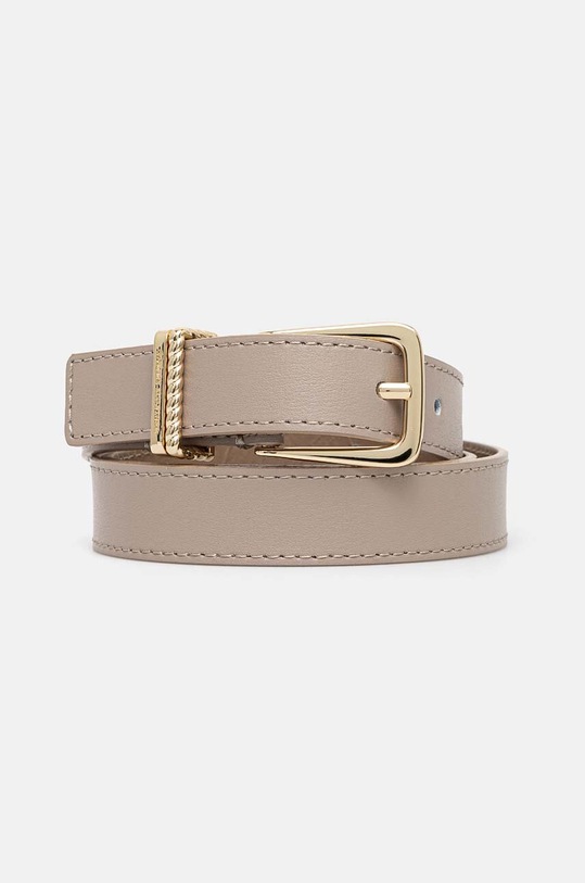 Tommy Hilfiger pasek skórzany beżowy AW0AW16602