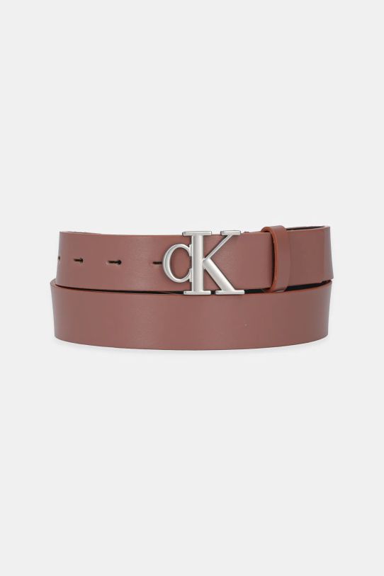 Kožený opasok Calvin Klein Jeans béžová K60K612289