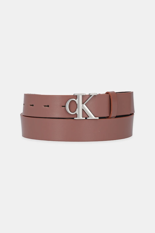 Kožený pásek Calvin Klein Jeans béžová K60K612289