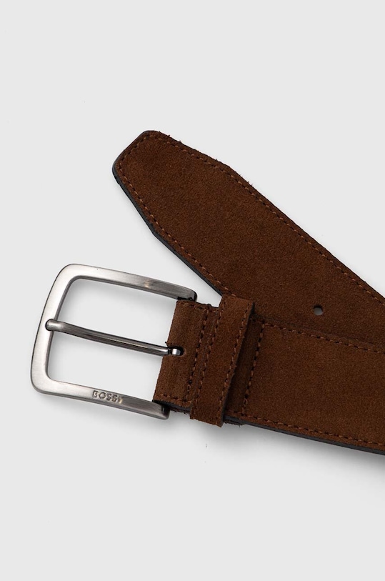 Semišový pásek BOSS 50523374 hnědá AW24