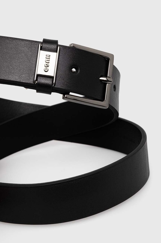 Kožený pásek HUGO 50522504 černá SS25