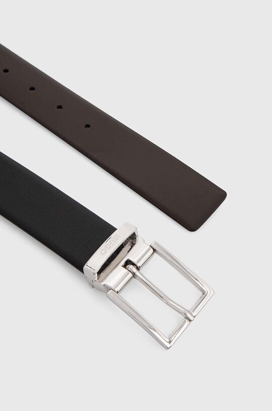 Шкіряний ремінь HUGO 50522618 чорний AW24