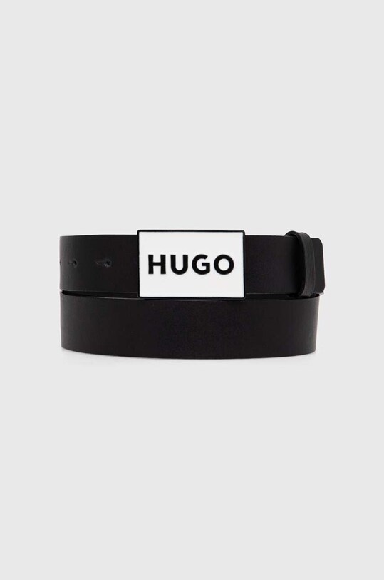 HUGO pasek skórzany czarny 50522861