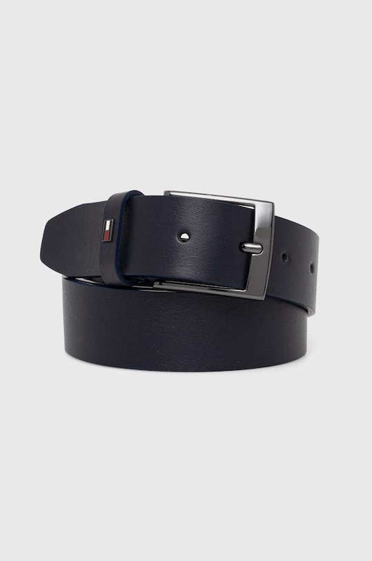 Kožený pásek Tommy Hilfiger námořnická modř AM0AM12547