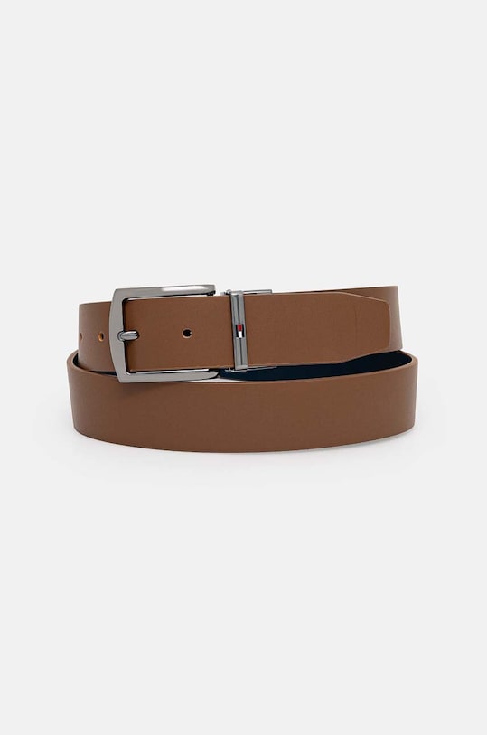Tommy Hilfiger curea de piele maro AM0AM12549