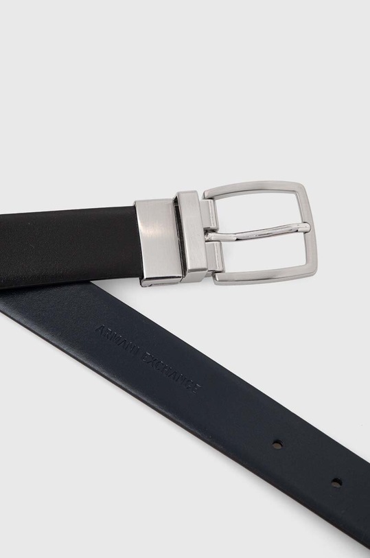 Двосторонній шкіряний ремінь Armani Exchange 951420.4F901 чорний AW24
