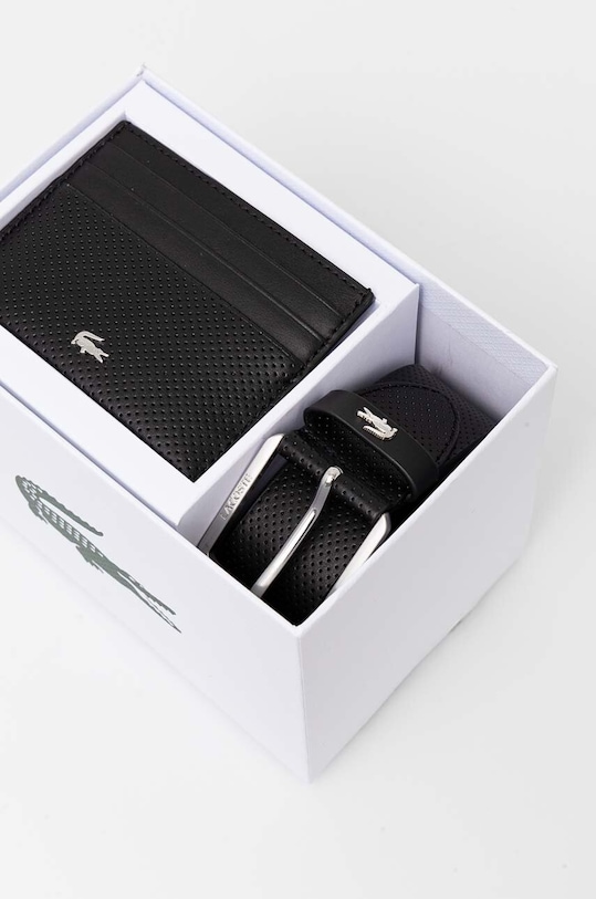 Чохол для карток та шкіряний ремінець Lacoste чохол для карт чорний RC4092