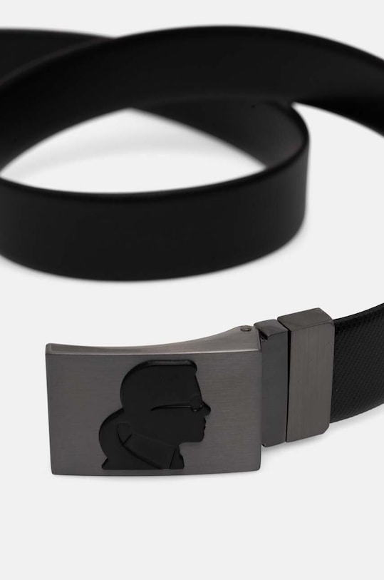 Kožený pásek Karl Lagerfeld 544433.815302 černá AW24