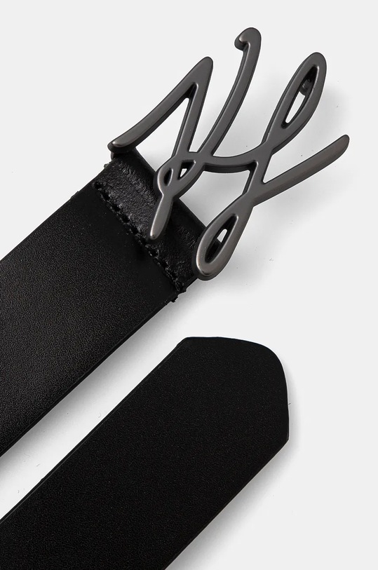 Kožený pásek Karl Lagerfeld 544450.815300 černá AW24