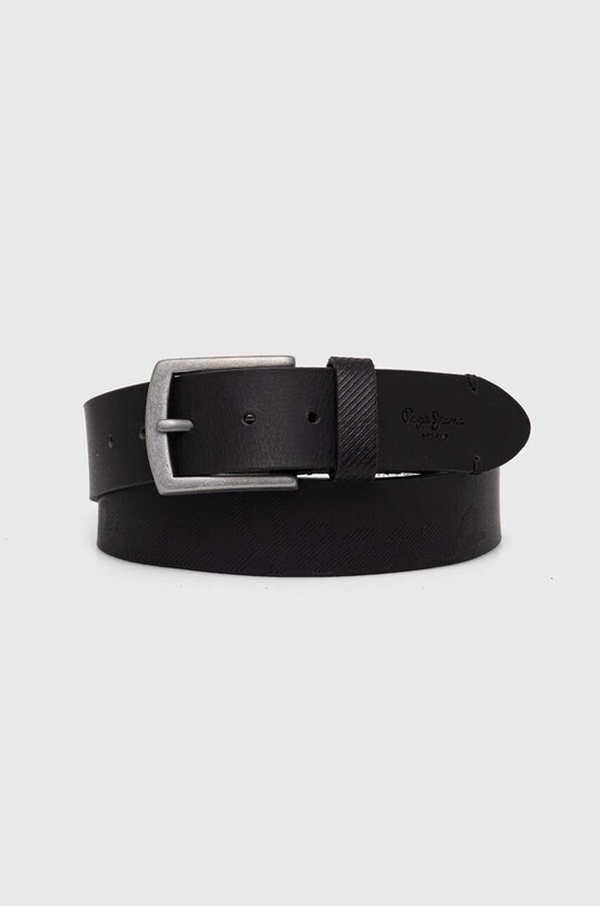Кожаный ремень Pepe Jeans PALMER BELT Planet friendly чёрный PM021024