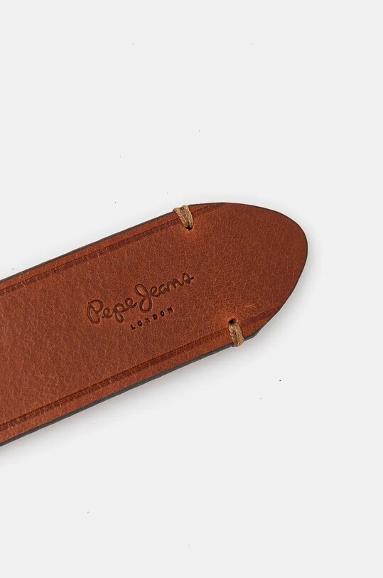 Akcesoria Pepe Jeans pasek skórzany MOSS BELT PM021026 brązowy