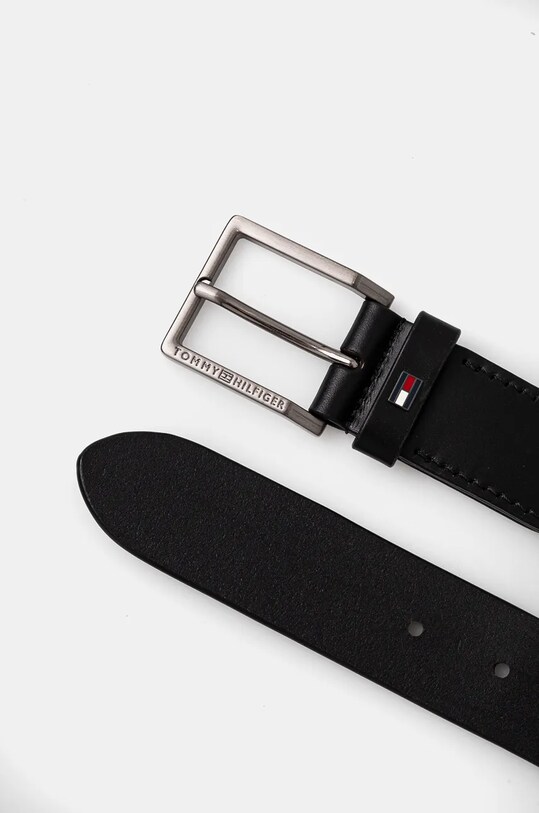 Kožený opasok Tommy Hilfiger AM0AM12816 čierna AW24