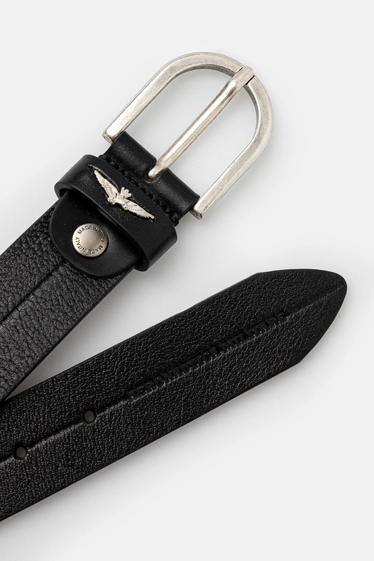 Kožený pásek Aeronautica Militare IT AM401 černá AW24