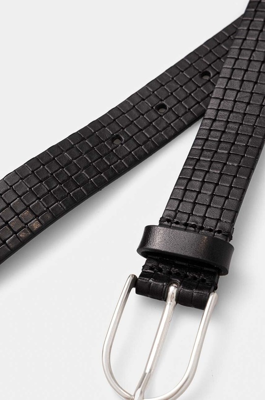 Sisley pasek skórzany 6G8ZSL016 czarny AW24