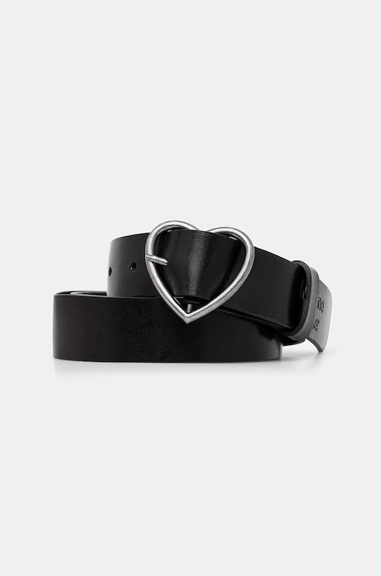 Martine Rose leather belt Heart Belt black 1142LP10001