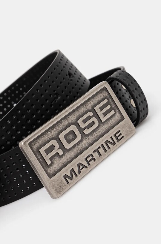 Martine Rose curea de piele Perforated Sports Belt 1177LF02001 negru AW24